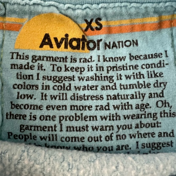 Blue Lightning Bolt Cropped Sweatshirt - Picture 2 of 2